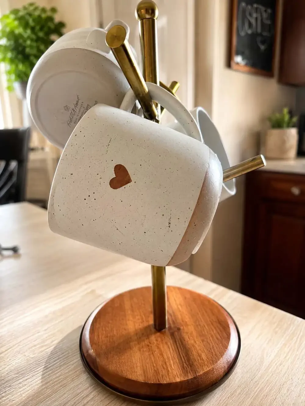 Hearth & Hand with Magnolia Speckled Stoneware Heart Mug Tree Set